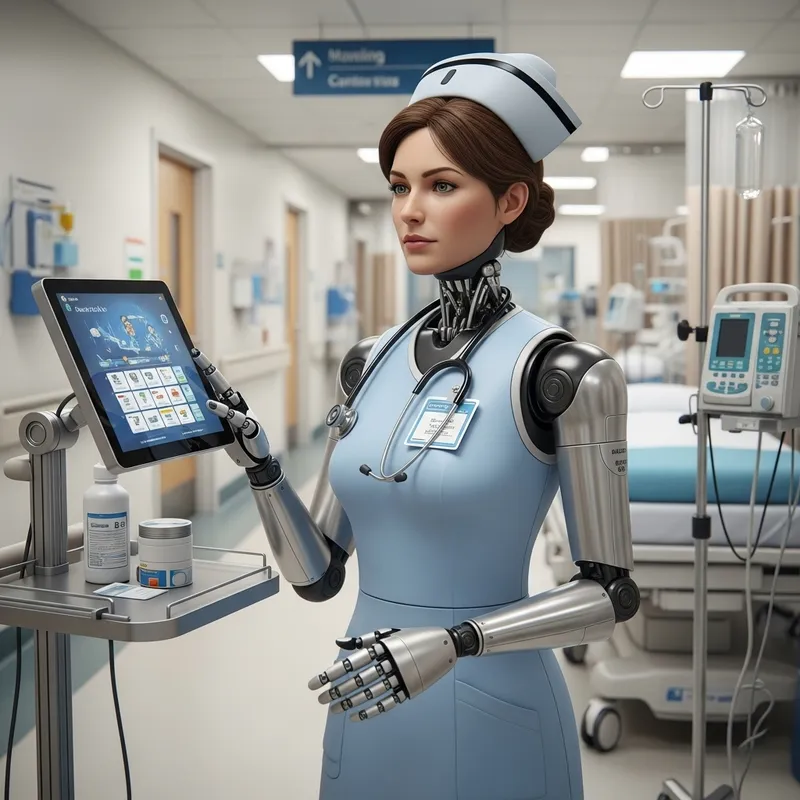 Female American Robotic Nursing - Advanced and Empathetic Care
