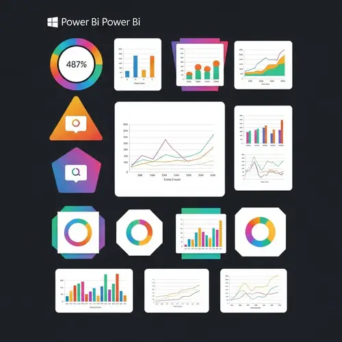 Colorful Shapes Data Visualization | Vibrant Power BI Dashboard