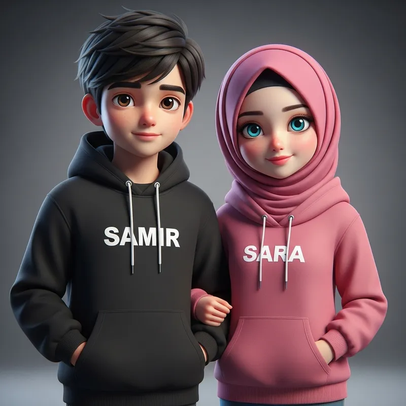 Samir and Sara: Young Couple in Modern Fashion