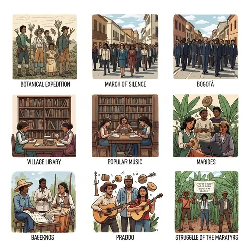 Diverse Cultural Explorers In Botanical Expedition, March of Silence & More