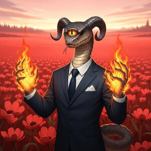 One-Eyed Snake in Professional Business Suit | Fantasy Creature