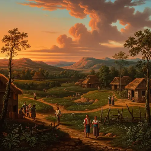 17th Century Landscape Oil Painting of Solano, Nueva Vizcaya