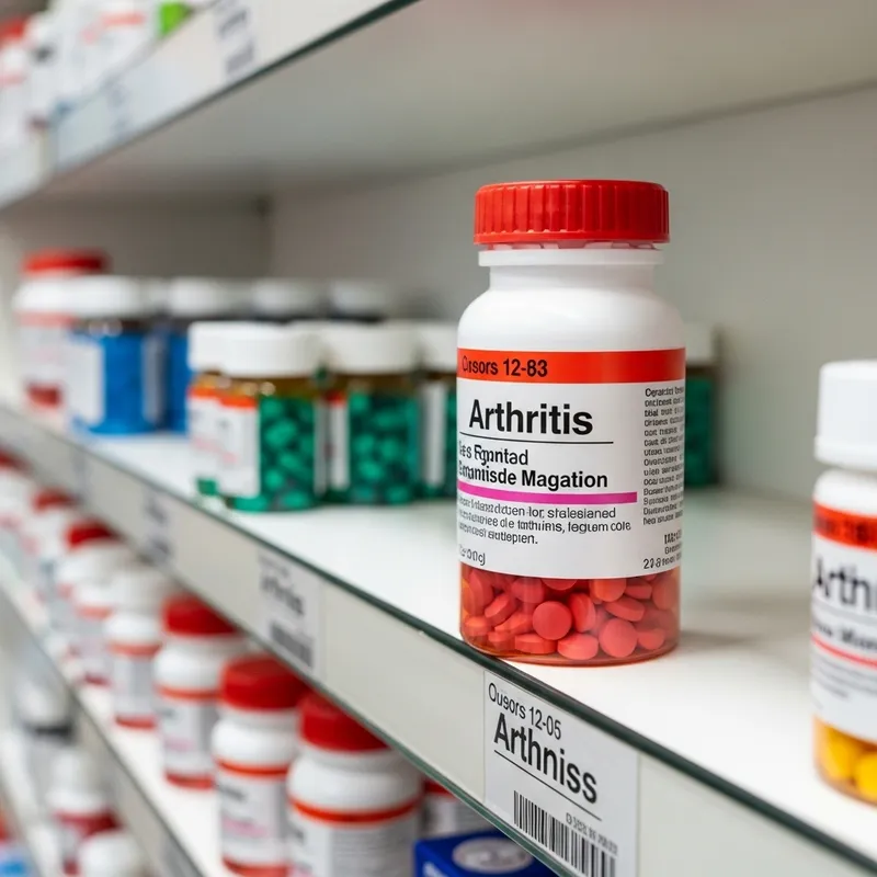 Arthritis Medication on Pharmacy Shelf Arthritis Medication on Pharmacy Shelf