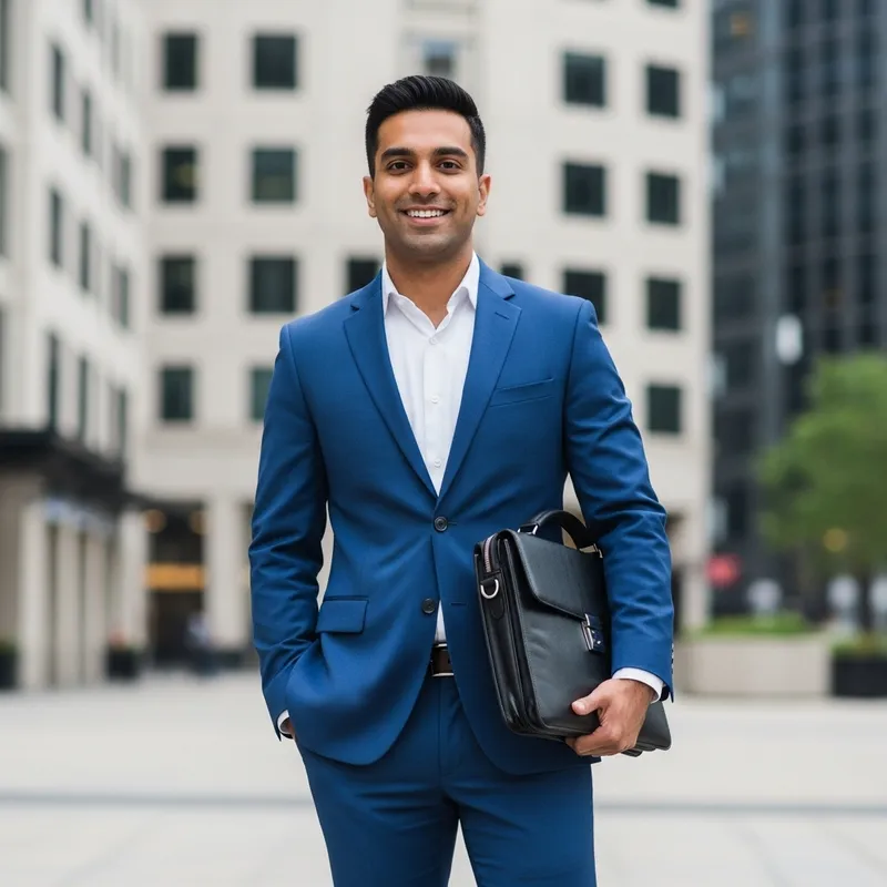 Harish - South Asian Corporate Professional in Royal Blue Suit