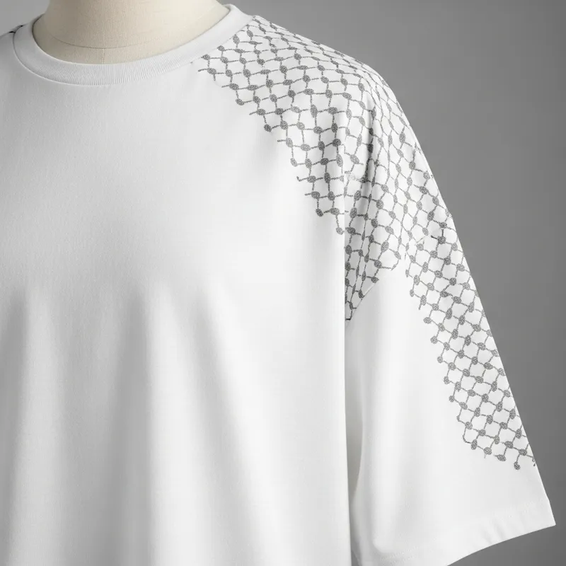 Minimalist Keffiyeh Pattern Oversized T-Shirt Design for Modern Fashion
