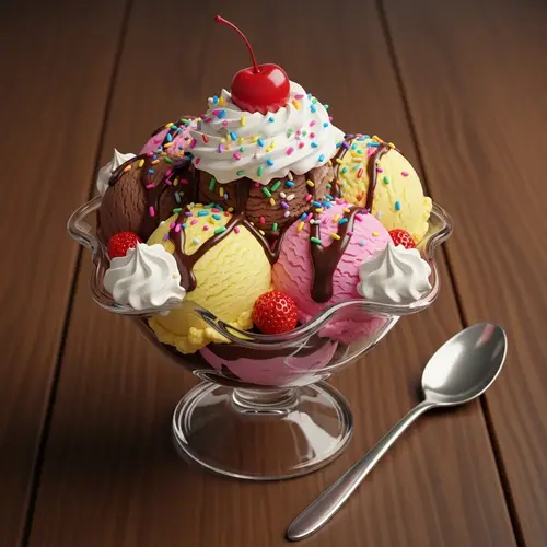 Realistic Ice Cream Sundae Delight