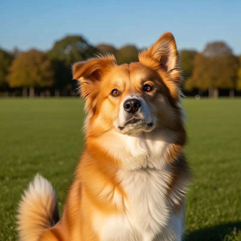 Charming Canine in a Green Park - Dog Image Charming Canine in a Green Park - Dog Image