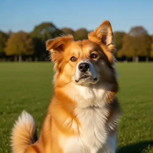 Detailed Image of a Charming Canine in a Green Park