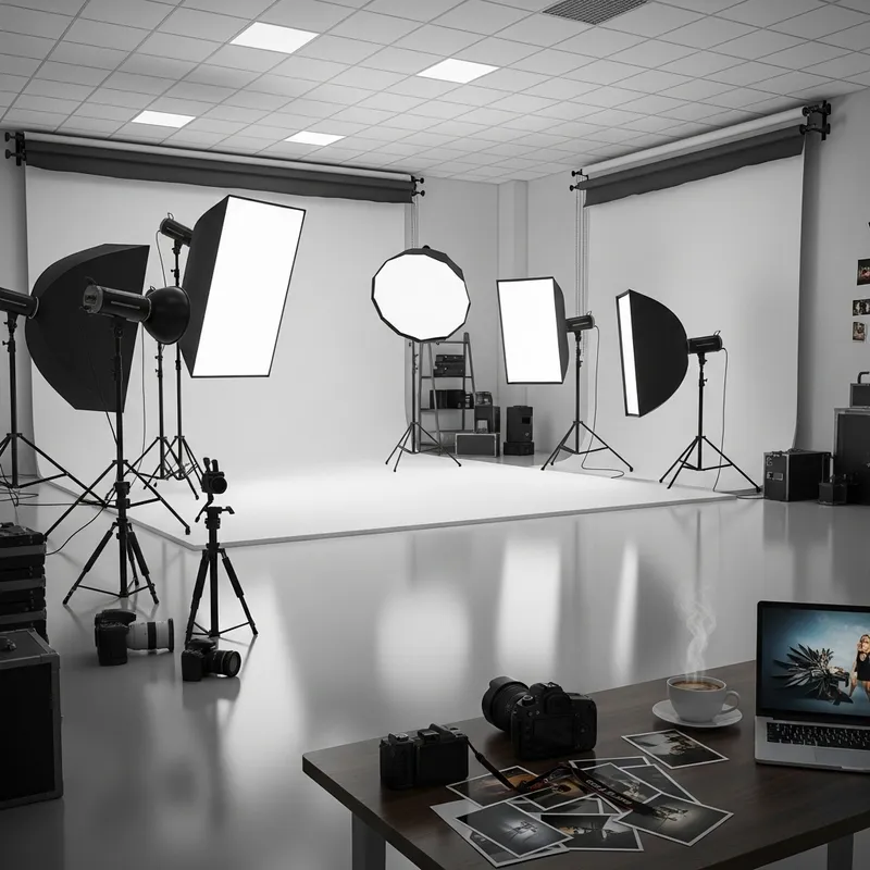 Modern Photography Studio with Professional Lighting