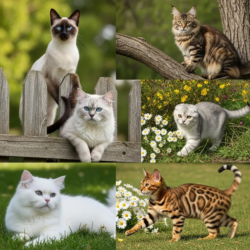 Adorable Cats Enjoying a Sunny Day Outdoors