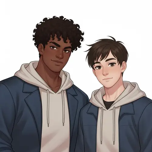 Two Boys with Unique Personalities Standing Together