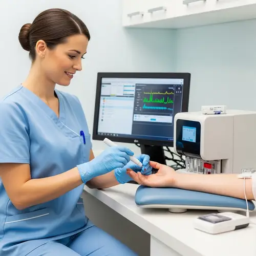 Advanced Blood Analysis System in Soothing Medical Environment