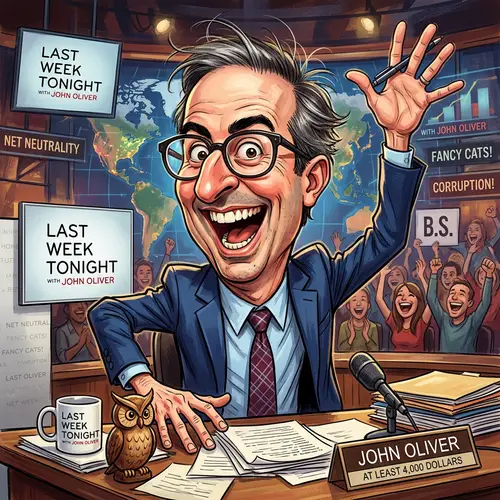 Funny Caricature of John Oliver