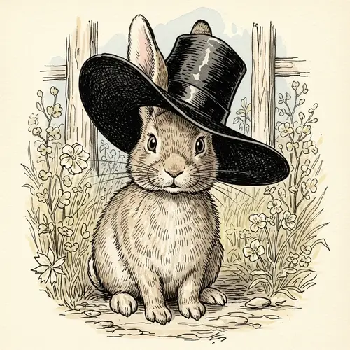 Delightful Rabbit in Vintage Illustration Style | Beatrix Potter Inspired Art