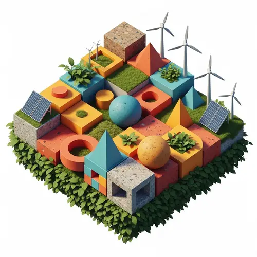 Artistic Sustainable Design with Recycled Materials and Alternative Energy Elements