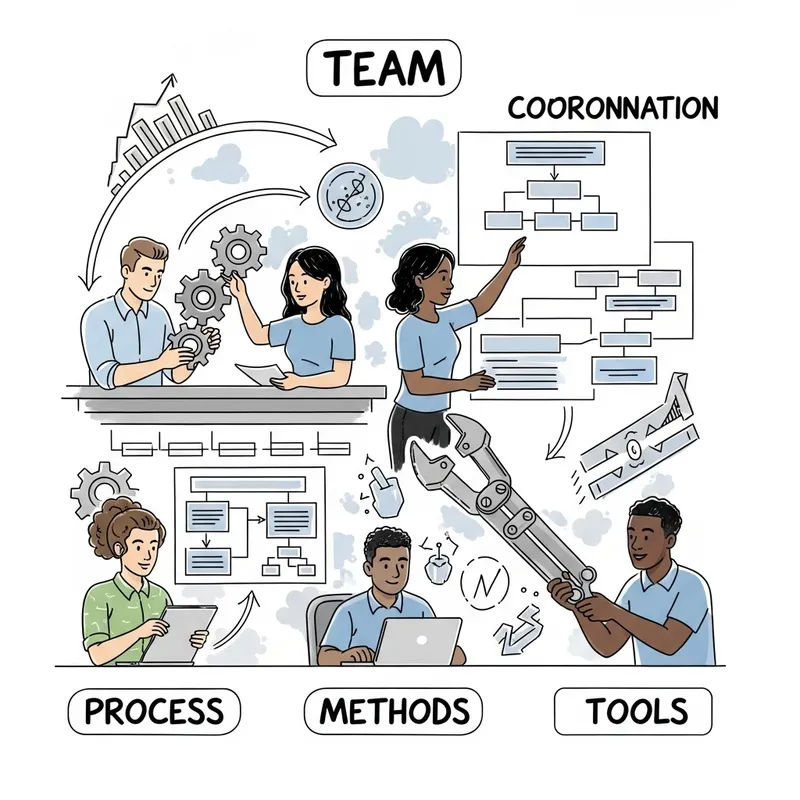 Hand-Drawn Team for Process, Methods & Tools