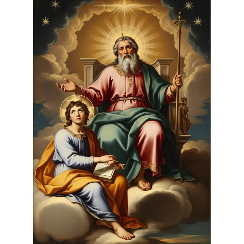 Divine Father and Son in Heavenly Illuminate