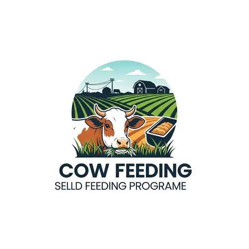 Cow Feeding Program Logo | Balanced Nutrition for Healthy Cows