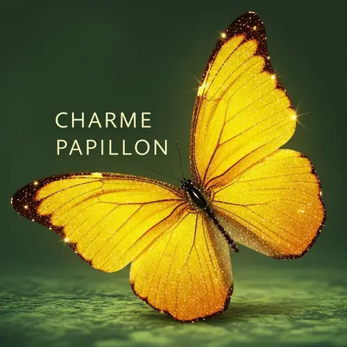 Stunning Sparkly Yellow Butterfly | Charme Papillon