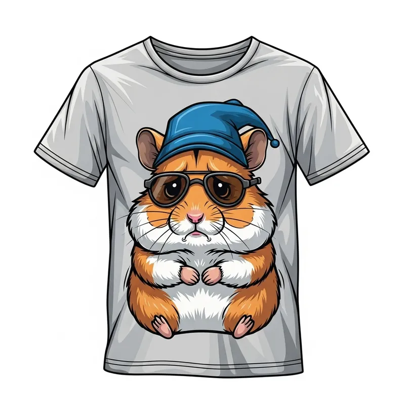 Adorable Sad Hamster Vector T-shirt Print