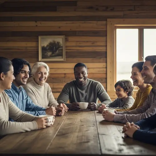 Cozy Family Gathering in Rustic Country House | Vintage Coffee Scene