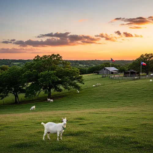 Tranquil Afternoon in Texas Countryside | Sunset, Goats, Oak Trees