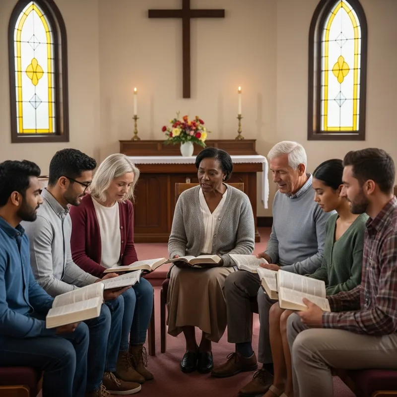 Inspiring Bible Church Group Study Praying Together