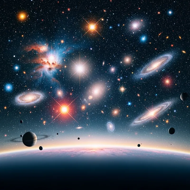 Vivid Cosmic Vista | Celestial Bodies, Nebulae & Galaxies