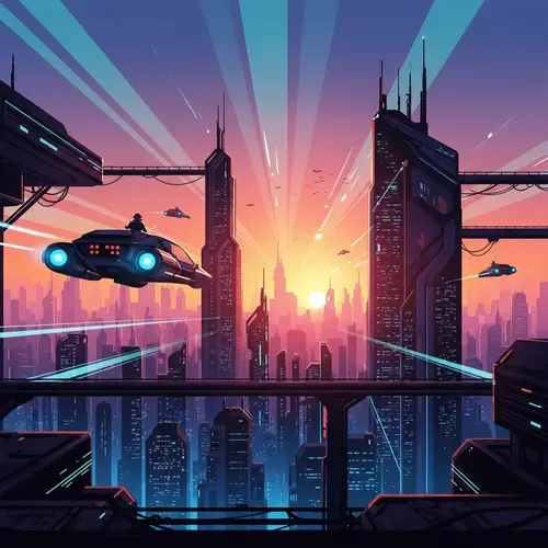 Futuristic Cityscape Digital Painting | Neon Cyberpunk Art