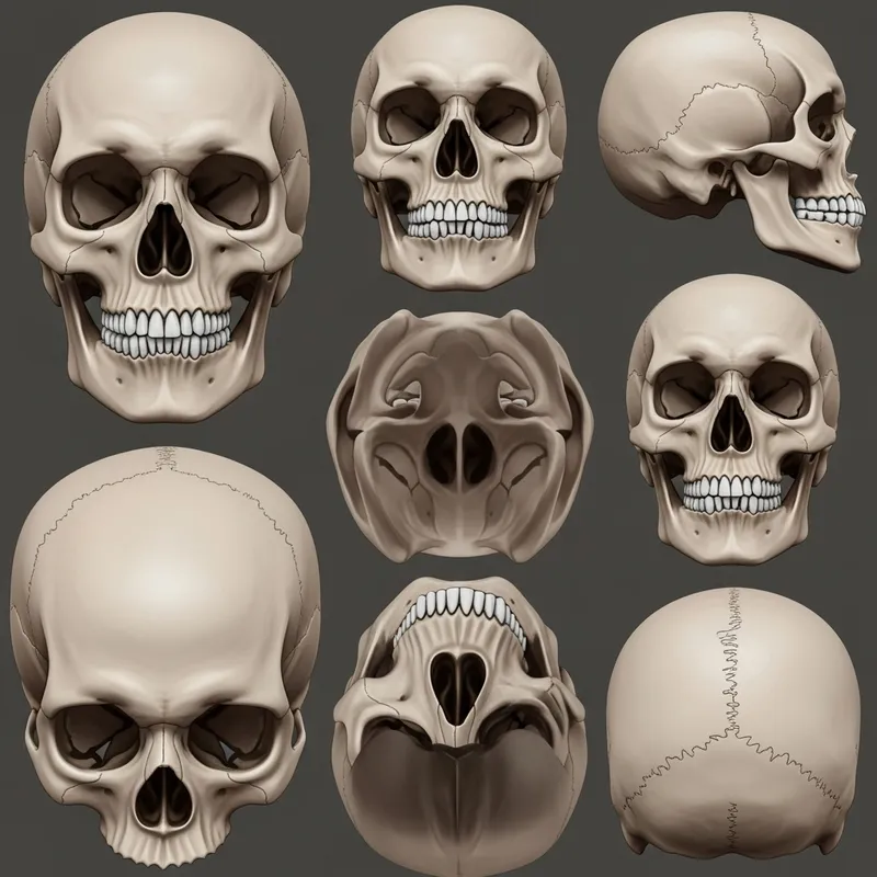 Realistic Human Skull Collection | Detailed Angles Realistic Human Skull Collection | Detailed Angles