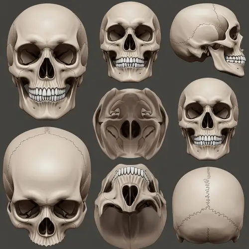 Realistic Human Skulls Collection | Various Angles