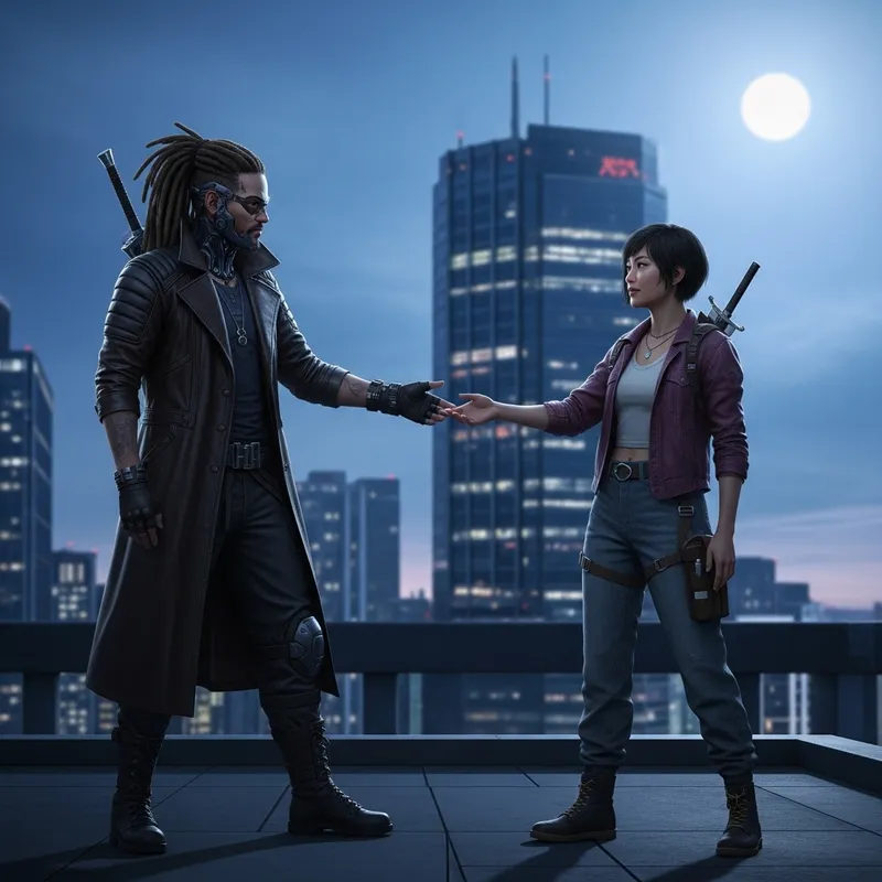 Blade Reaching Out to His Friend - Intense Rooftop Capture