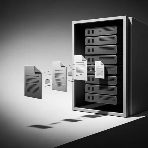 Vintage Digital Painting: File Transfer Concept Art