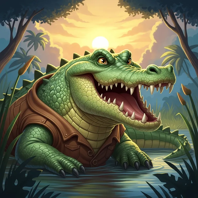Charming Cartoon Crocodile - A Friendly Representation