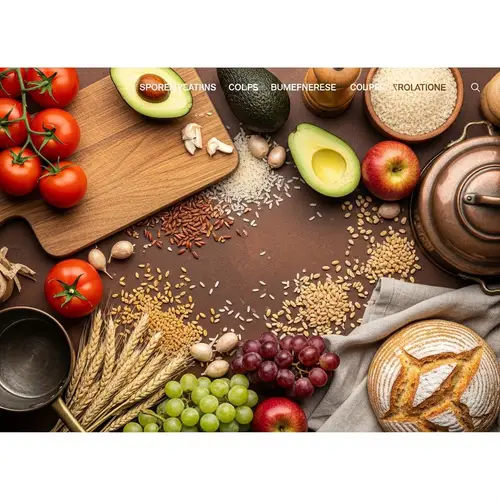 Luscious Palette of Warm Ingredients for Food-Oriented Website