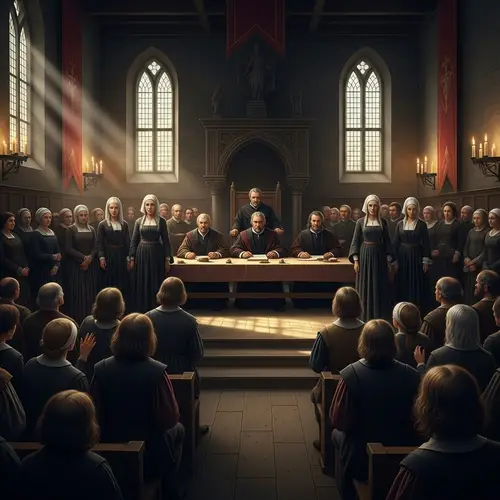 Historical Depiction of Witches on Trial | Inquisition Era