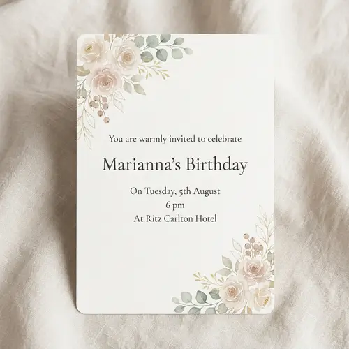 Elegant Birthday Invitation for Marianna's Celebration