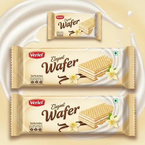 Vanilla Wafer Packaging Design | Smooth Texture & Vibrant Colors