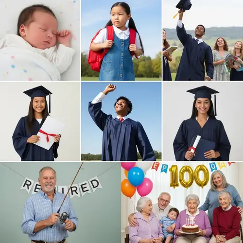 Life's Milestones: Journey from Birth to Centenarian Celebration