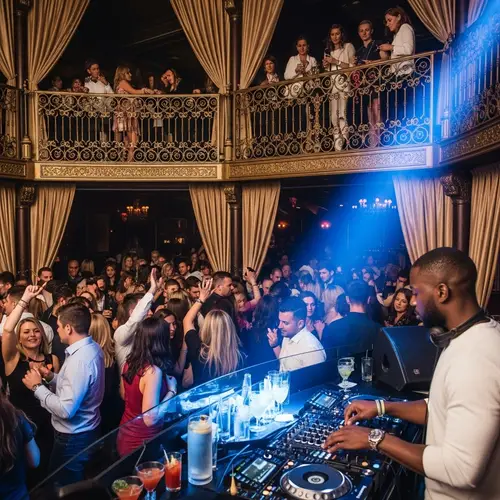 Chic French House Club with Vibrant Atmosphere