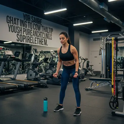 Hispanic Woman Strength Training Gym Workout