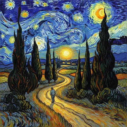 Vincent van Gogh Style Rural Path Oil Painting