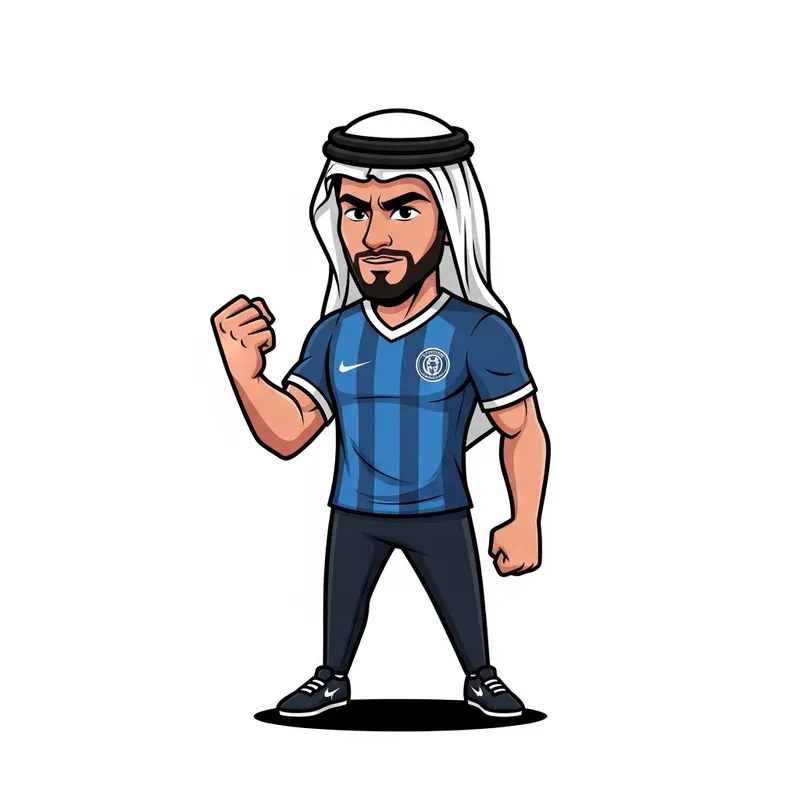 Passionate Football Fan Avatar in Fred Perry Outfit - Middle-Eastern Male