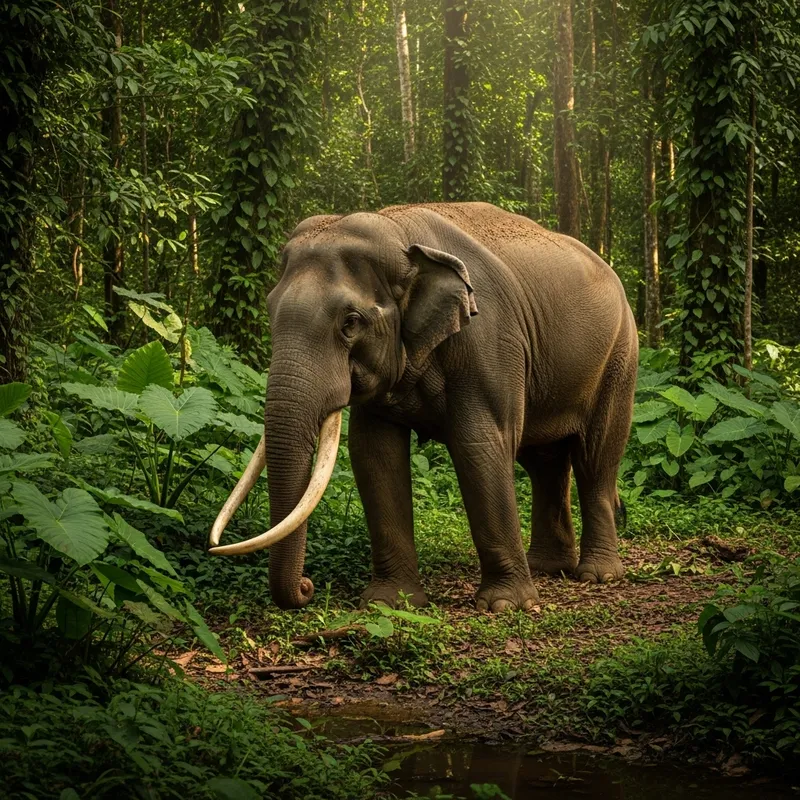 Sumatran Elephant in Natural Habitat