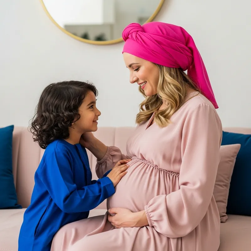 Tender Moments: A Pregnant Mother and Child's Bond