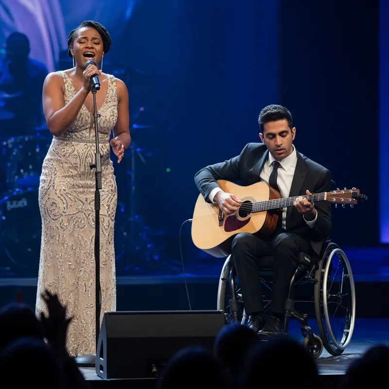 Soulful Duo: Singer with Guitarist in Wheelchair