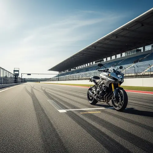 Sleek Motorcycle on Tarmac Racing Track