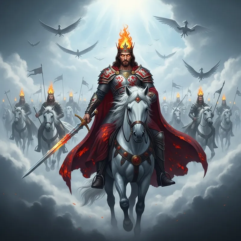 Epic Apocalyptic Rider on White Horse | Divine Vision In the Sky