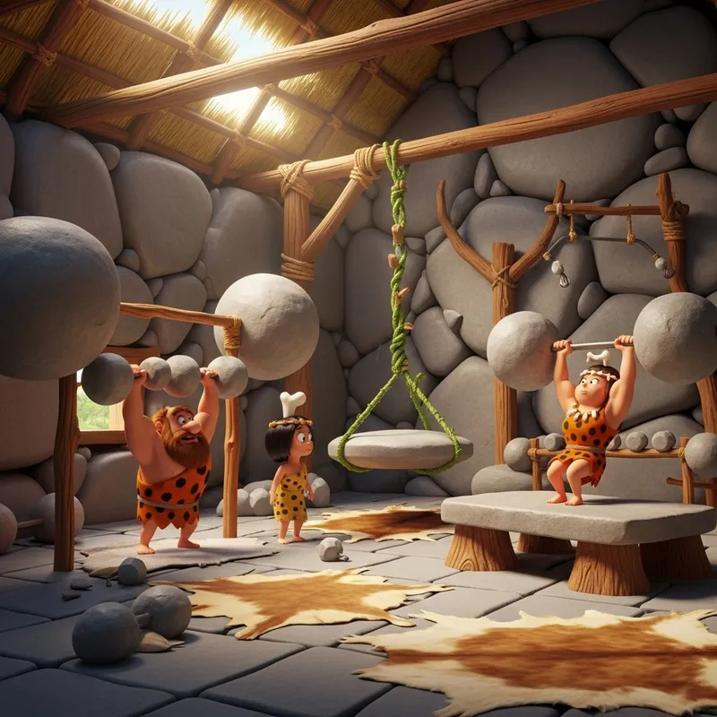 Stone-Age Cartoon Gym:Workout Like The Flintstones Stone-Age Cartoon Gym:Workout Like The Flintstones