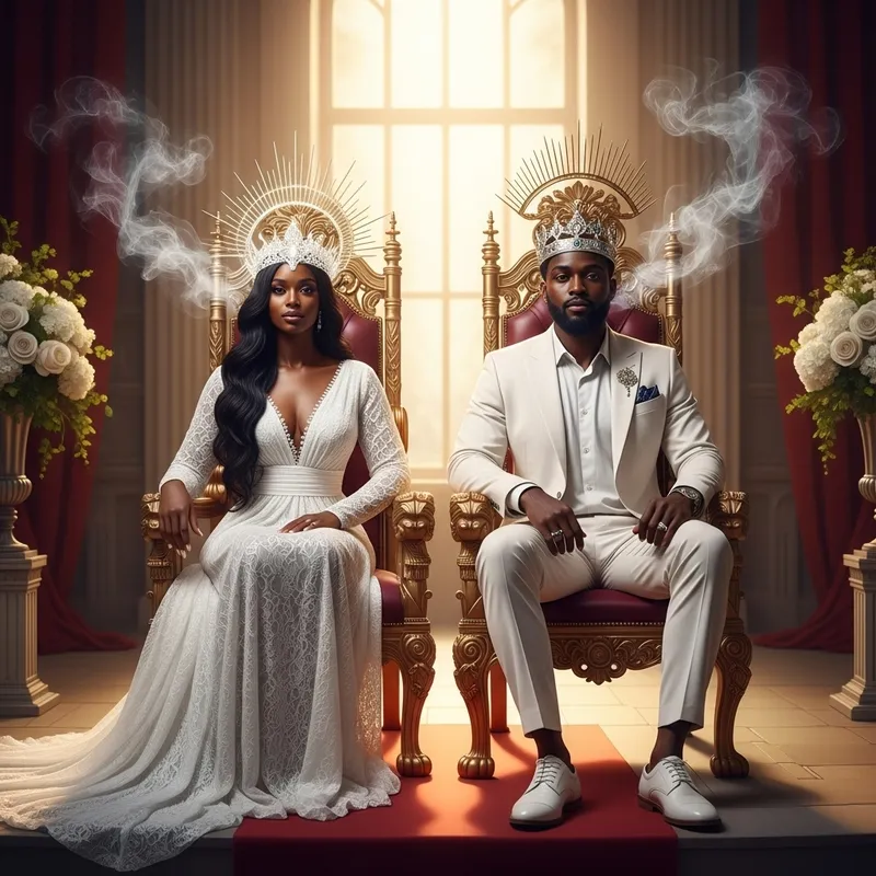 Radiant Monarchial Couple in Throne Room of New Jerusalem